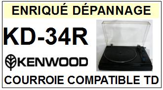 KENWOOD KD34R KD-34R <br>Courroie plate d'entrainement tourne-disques (<b>flat belt</b>)<small> 2017 JUIN</small>