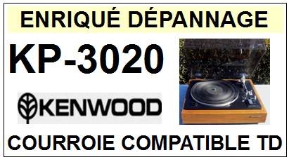 KENWOOD KP3020 KP-3020 <br>Courroie plate d'entrainement tourne-disques (<b>flat belt</b>)<small> 2016-01</small>