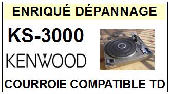 KENWOOD KS3000 KS-3000 <br>courroie d\'entrainement pour tourne-disques (flat belt)<small> 2015-11</small>