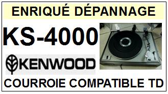 KENWOOD KS4000  <br>Courroie plate d'entrainement tourne-disques (<b>flat belt</b>)<small> mars-2017</small>