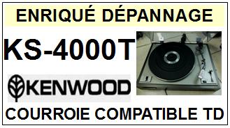 KENWOOD KS4000T  <br>Courroie plate d\'entrainement tourne-disques (<b>flat belt</b>)<small> mars-2017</small>