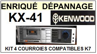 KENWOOD KX41 KX-41 <br>kit 4 Courroies pour Platine K7 (<b>set belts</b>)<small>a 2016-01</small>