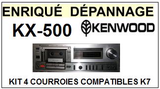 KENWOOD KX500 KX-500 <BR>kit 4 courroies pour platine k7 (<b>set belts</b>)<small> 2016-11</small>