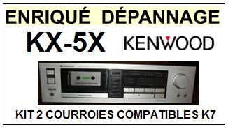 KENWOOD KX5X KX-5X <br>kit 3 Courroies pour Platine K7 (set belts)<small>a 2015-10</small>