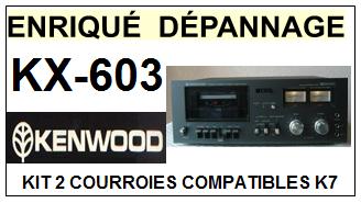 KENWOOD  KX603  KX-603  kit 2 Courroies Compatibles Platine K7