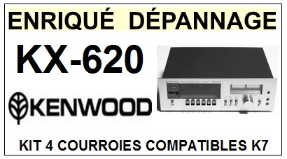 KENWOOD KX620 KX-620 <BR>kit 4 courroies pour platine k7 (<b>set belts</b>)<small> 2016-01</small>