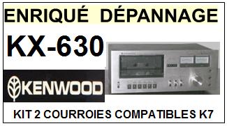 KENWOOD  KX630  KX-630  kit 2 Courroies Compatibles Platine K7