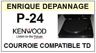 KENWOOD<br> P24 P-24 courroie (flat belt) pour tourne-disques <BR><small>sce 2015-08</small>