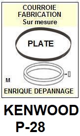 KENWOOD P28 P-28 <br>Courroie d\'entrainement Tourne-disques (<b>flat belt</b>)<small> 2016-01</small>