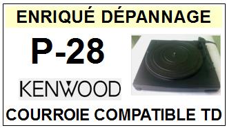 KENWOOD P28 P-28 <br>Courroie d\'entrainement Tourne-disques (<b>flat belt</b>)<small> 2016-01</small>