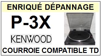 KENWOOD P3X P-3X <br>courroie plate d\'entrainement tourne-disques (<b>flat belt</b>)<small> 2016-01</small>