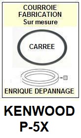 KENWOOD P5X P-5X <br>courroie  pour bras tangentiel tourne-disques (<b>square belt</b>)<SMALL>2015-07</small>