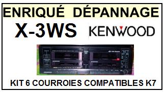 KENWOOD<br> X3WS X-3WS kit 6 courroies (set belts) pour platine K7 <br><small>a 2015-07</small>