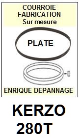 KERZO 280T  <br>Courroie plate d'entrainement tourne-disques (<b>flat belt</b>)<small> mars-2017</small>