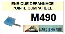 LA VOIX DE SON MAITRE VDM M490 <br>Pointe sphérique pour tourne-disques  (<b>sphérical stylus</b>)<small> 2016-02</small> 25.5 euros