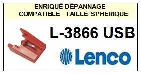 LENCO-L3866USB  L-3866 USB-POINTES-DE-LECTURE-DIAMANTS-SAPHIRS-COMPATIBLES