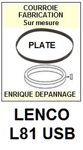 LENCO L81USB  <br>Courroie plate d'entrainement tourne-disques (<b>flat belt</b>)<small> AVRIL 2017</small>