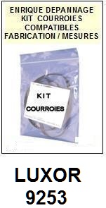 LUXOR 9253  <br>kit 2 courroies pour magntoscope (<b>vido recorder set belts</B>)<small> 2017-02</small>
