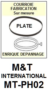 M&T INTERNATIONAL MTPH02 MT-PH02 <br>Courroie plate d\'entrainement tourne-disques (<b>flat belt</b>)<small> mars-2017</small>