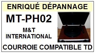 M&T INTERNATIONAL MTPH02 MT-PH02 <br>Courroie plate d\'entrainement tourne-disques (<b>flat belt</b>)<small> mars-2017</small>