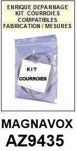 MAGNAVOX AZ9435  <BR>kit 4 courroies pour platine k7 (<b>set belts</b>)<small> 2017 AOUT</small>