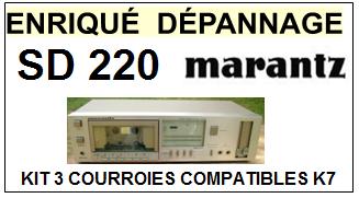 MARANTZ SD220  <BR>kit 3 courroies pour platine k7 (<b>set belts</b>)<small> 2017 OCTOBRE</small>