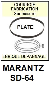 MARANTZ SD64 SD-64 <br>courroie plate pour platine K7 (tape deck<B> flat belt</B>)<SMALL> 2017 AOUT</small>