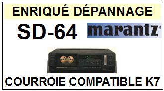 MARANTZ SD64 SD-64 <br>courroie plate pour platine K7 (tape deck<B> flat belt</B>)<SMALL> 2017 AOUT</small>