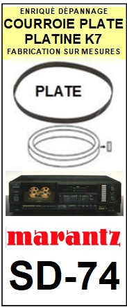 MARANTZ SD74 SD-74 <br>courroie plate pour platine K7 (tape deck<B> flat belt</B>)<SMALL> 2016-01</small>