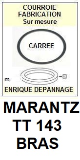 MARANTZ<BR> TT143  courroie (square belt)  pour bras tangentiel <br><SMALL>sc+bras 2015-07</small>