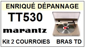MARANTZ TT530  <br>kit  2 courroies pour <b>bras tangentiel</b> (set belts)<SMALL> 2017-01</small>