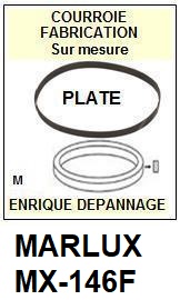 MARLUX MX146F MX-146F <br>Courroie pour Tourne-disques (flat belt)<small> 2016-01</small>