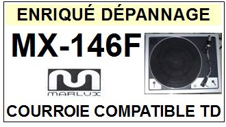 MARLUX MX146F MX-146F <br>Courroie pour Tourne-disques (flat belt)<small> 2016-01</small>