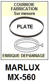MARLUX MX560 MX-560 <br>Courroie plate d'entrainement tourne-disques (<b>flat belt</b>)<small> 2017-02</small>