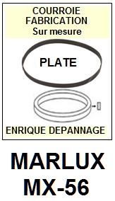 MARLUX MX56 MX-56 <br>Courroie plate d'entrainement tourne-disques (<b>flat belt</b>)<small> mars-2017</small>