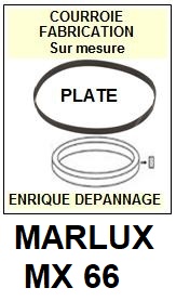 MARLUX MX66  <br>Courroie plate d'entrainement tourne-disques (<b>flat belt</b>)<small> 2017 DECEMBRE</small>