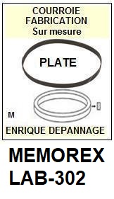 MEMOREX LAB302 LAB-302 <br>Courroie d\'entrainement pour tourne-disques (flat belt)<small> 2016-01</small>