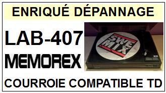 MEMOREX<br> LAB407 LAB-407 courroie (belt) pour tourne-disques <BR><small>sce 2014-12</small>