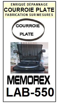 MEMOREX LAB550 LAB-550 <br>Courroie plate d\'entrainement Tourne-disques (<b>flat belt</b>)<small> 2016-02</small>
