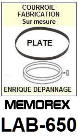 MEMOREX LAB650 LAB-650 <br>Courroie plate d'entrainement tourne-disques (<b>flat belt</b>)<small> 2016-11</small>
