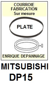 MITSUBISHI DP15 DP-15 <br>Courroie plate d'entrainement tourne-disques (<b>flat belt</b>)<small> AVRIL 2017</small>