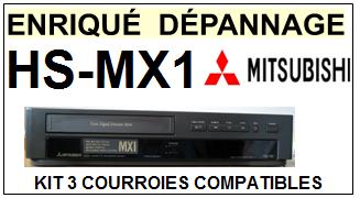 MITSUBISHI  HSMX1  HS-MX1  kit 3 Courroies Compatibles Magntoscope