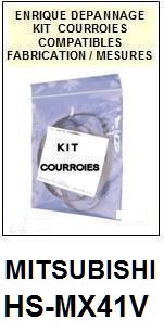 MITSUBISHI HSMX41V HS-MX41V <br>kit 2 courroies pour magntoscope (<b>vido recorder set belts</B>)<small> 2017-02</small>