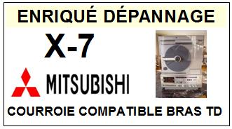 MITSUBISHI X7 X-7 VERTICAL MUSIC CENTER Courroie pour Bras Tangenciel <br><SMALL>c+bras+k7 2014-06</small>