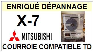 MITSUBISHI X7 X-7 VERTICAL MUSIC CENTER Courroie Tourne-disques <BR><small>c+bras+k7 2014-06</small>