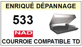 NAD 533  <br>Courroie ronde d'entrainement tourne-disques (<b>round belt</b>)<small> 2017 JUILLET</small>