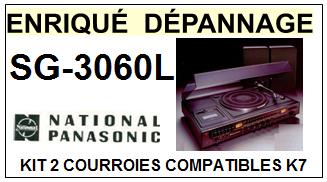 NATIONAL<br> SG3060L SG-3060L kit 2 courroies (set belts) pour platine K7 <br><small> 2015-07</small>