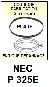 NEC P325E  <br>Courroie plate d'entrainement tourne-disques (<b>flat belt</b>)<small> 2017 AOUT</small>