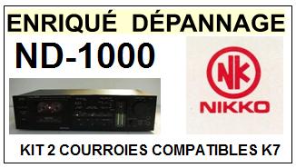 NIKKO ND1000 ND-1000 kit 2 Courroies Platine K7 <br><small>a 2014-01</small>