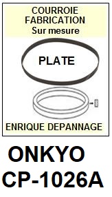 ONKYO CP1026A CP-1026A <br>Courroie plate d\'entrainement tourne-disques (<b>flat belt</b>)<small> 2016-11</small>